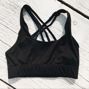 Black Strappy Sports Bra